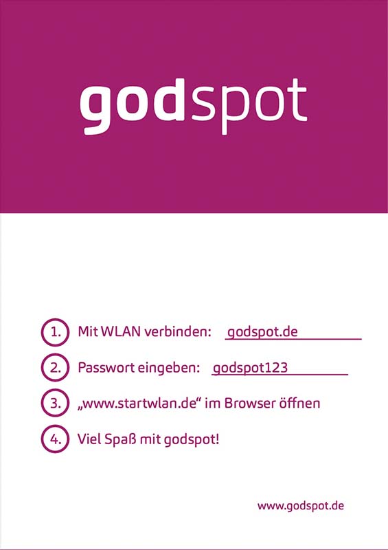 godspot Infomaterial/Handout für Nutzer deutsch